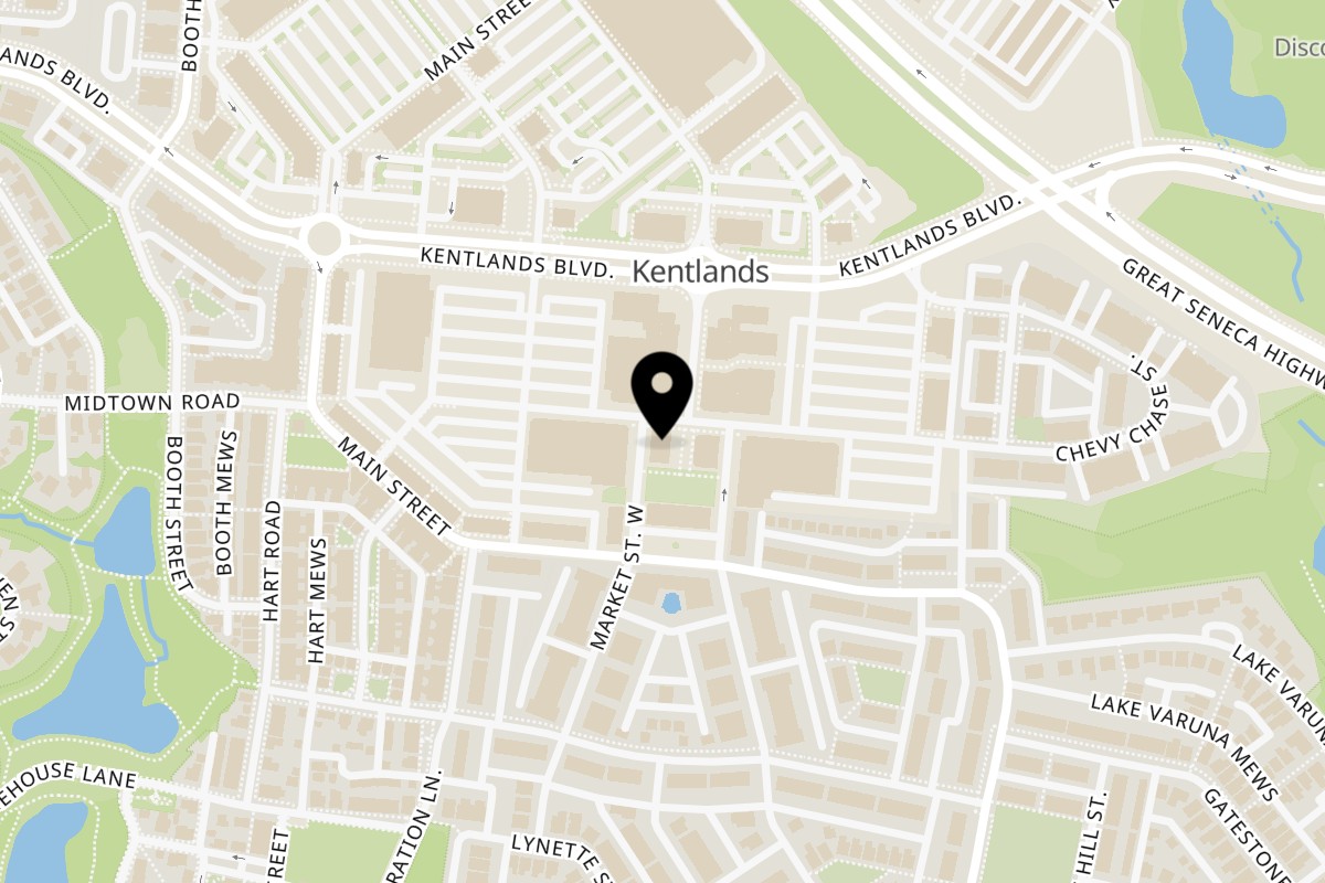 Map showing the location of Vasili's Kitchen on 705 Center Point Way in Gaithersburg
